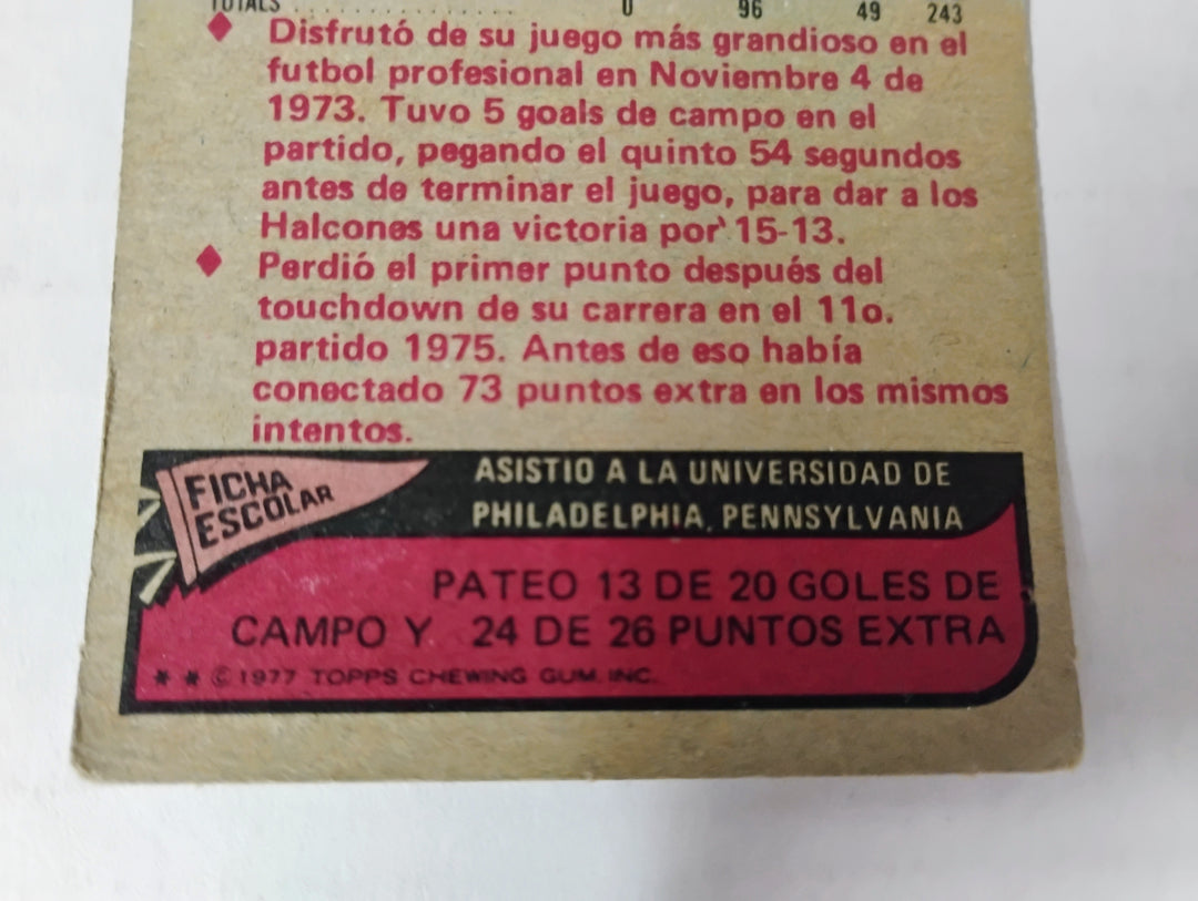 1977 Topps Mexican Football Nick Mike-Mayer #37