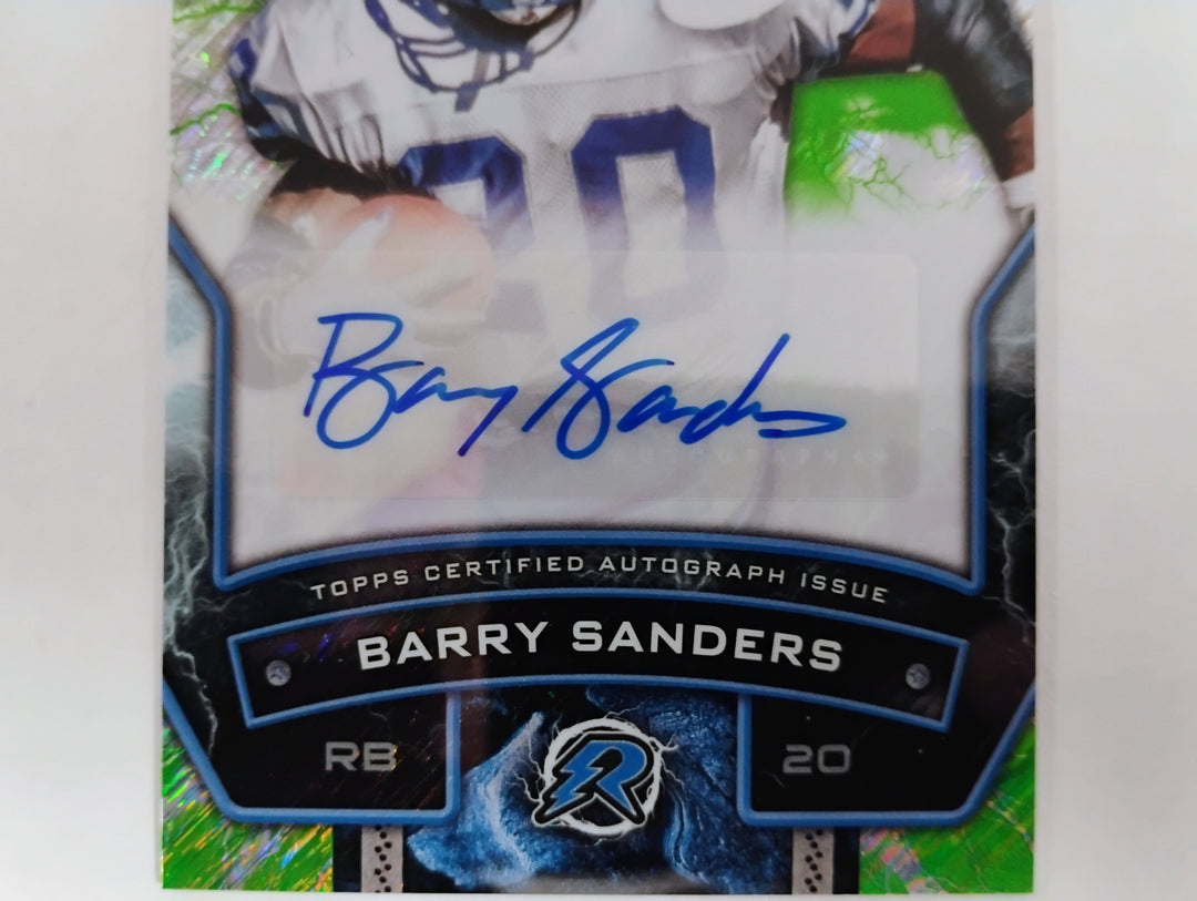 2025 Topps Football Barry Sanders Resurgence Lime Green Static Auto #'d 15/15