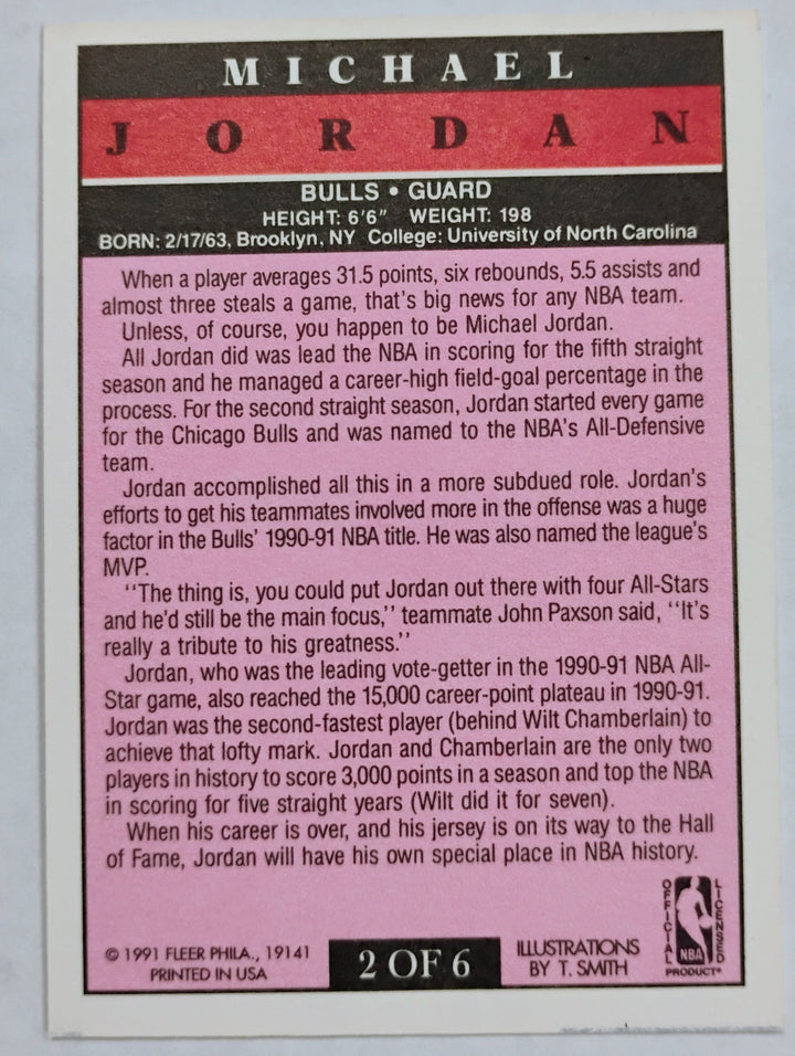 1991-92 Fleer Basketball Michael Jordan #2 Pro Vision