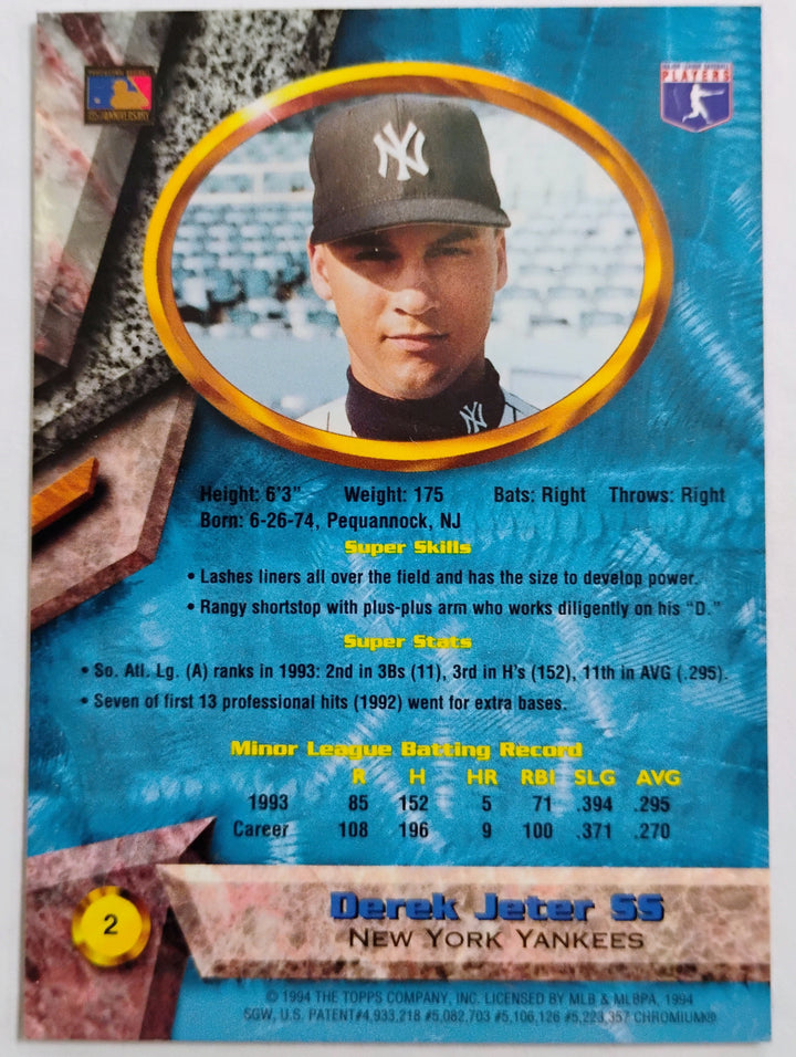 1994 Bowman's Best Baseball Derek Jeter  #2 Blue Chip