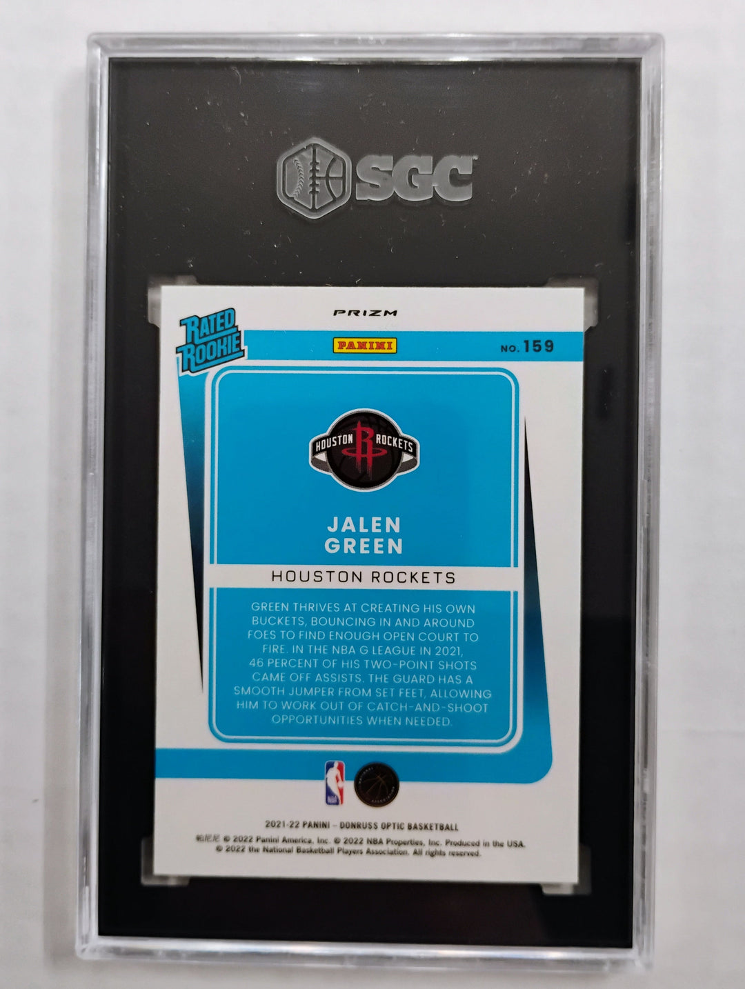2021-22 Panini Donruss Optic Jalen Green #159 Holo Fast Break Prizm SGC 10