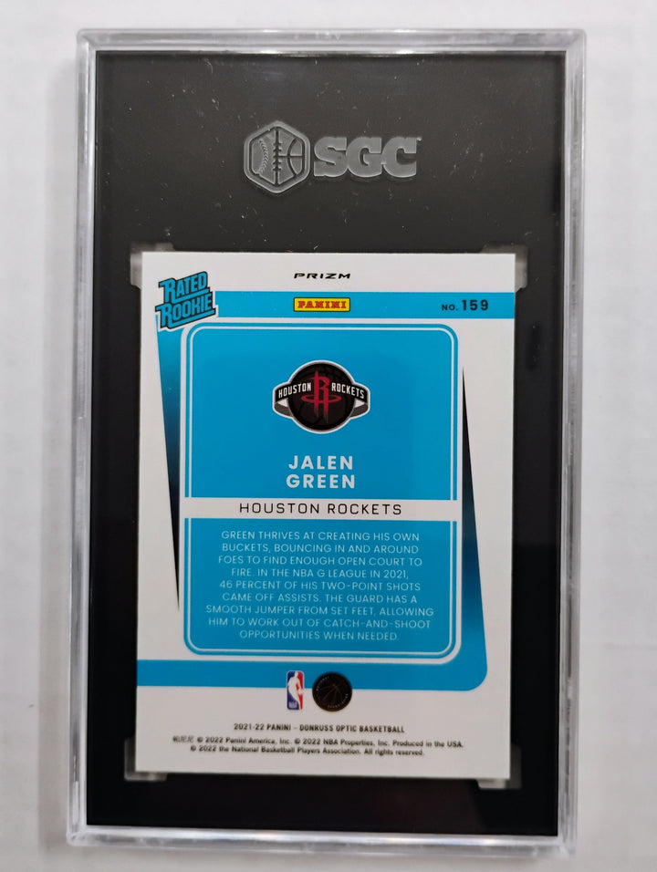 2021-22 Panini Donruss Optic Jalen Green #159 Holo Fast Break Prizm SGC 10