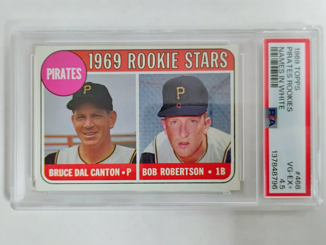 1969 Topps Pirates Rookies #468 Names In White Letter PSA 4.5 VG-EX+
