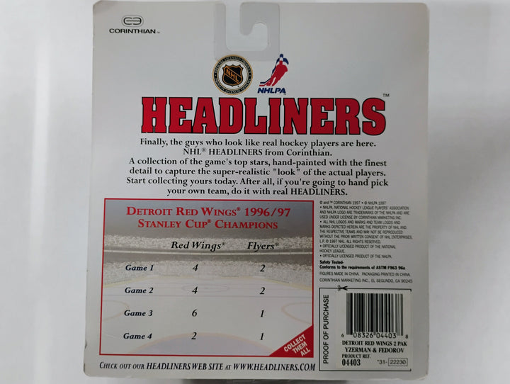 1997 Headliners Detroit Red Wings Stanley Cup Champions Yzerman/Ferorov Sealed