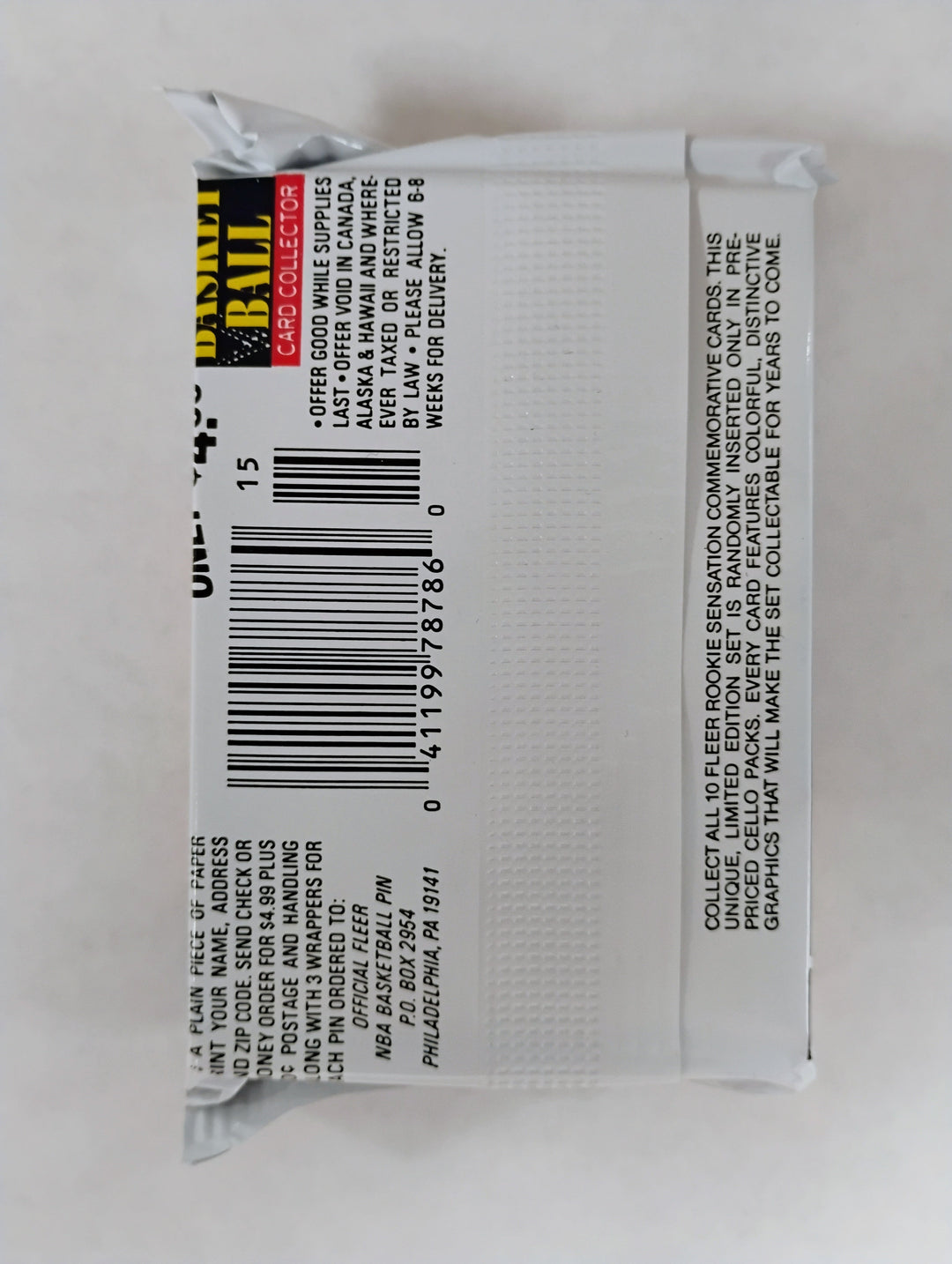 1991 Fleer Basketball Jumbo Sealed Pack