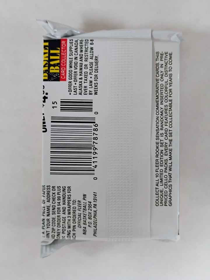 1991 Fleer Basketball Jumbo Sealed Pack