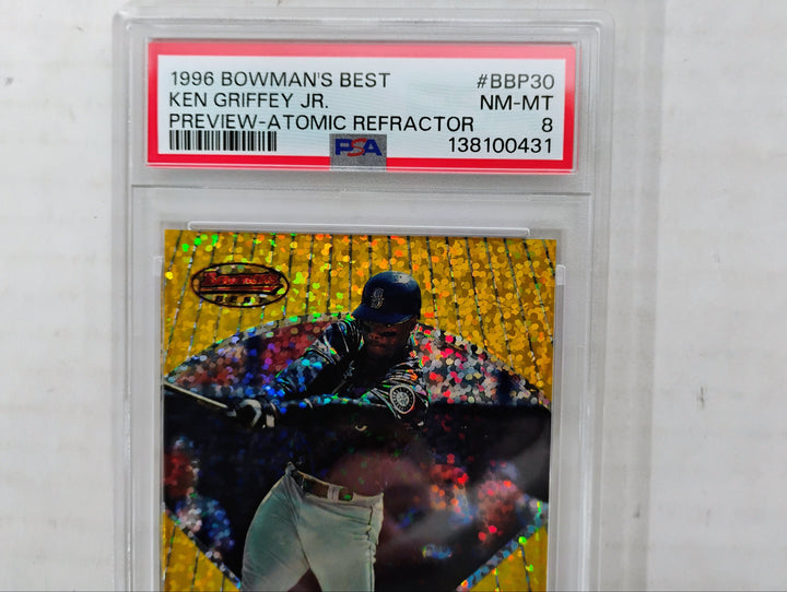1996 Bowman's Best Ken Griffey Jr. #BBP30 Preview Atomic Refractor PSA 8 NM-MT