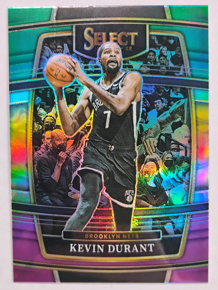 2021-22 Panini Select Basketball Kevin Durant #50 Concourse Prizm Green/Silver/Purple