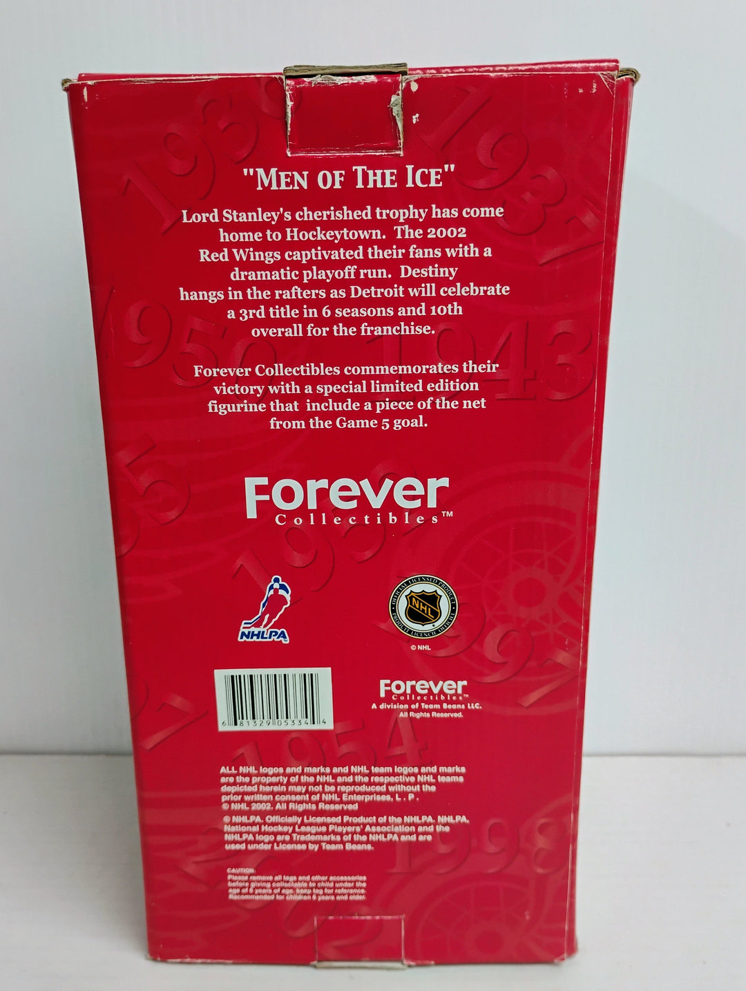 2002 Forever Collectibles "Men Of Ice"  Nicklas Lidstrom Detroit Red Wings Stanley Cup Champions