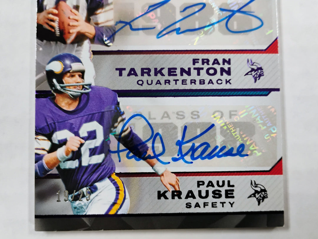 2024 Panini Black Football Hall Of Fame Mates Tarkenton/Krause Auto #'D 19/25 NM-Mint