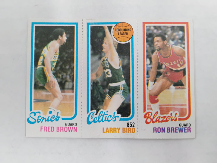 1980-81 Topps Basketball Fred Brown/Larry Bird/Ron Brewer RC Rebouding Leaders