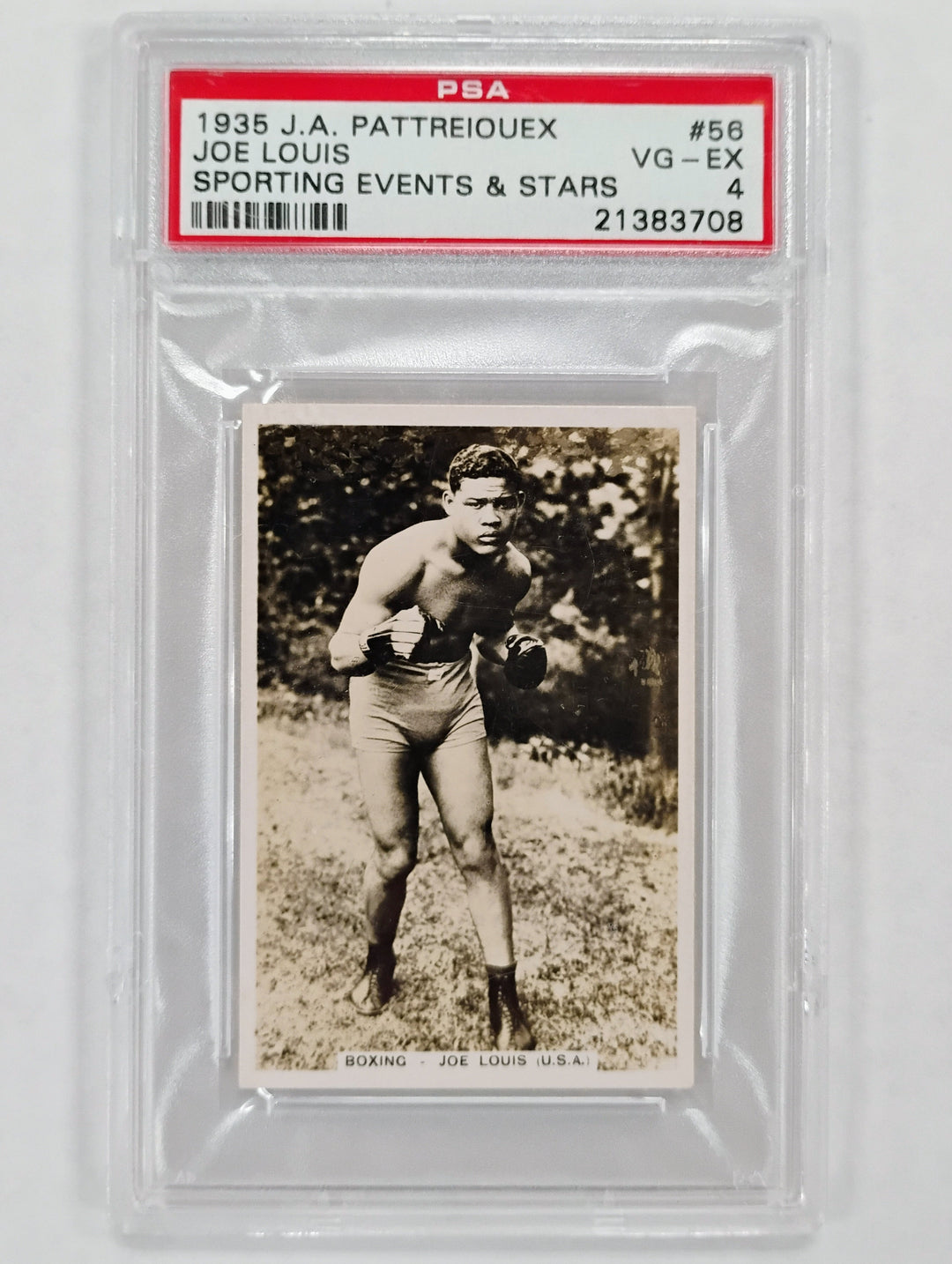 1935 J.A. Pattreiouex Boxing Joe Louis #56 Sporting Events & Stars PSA 4 VG-EX