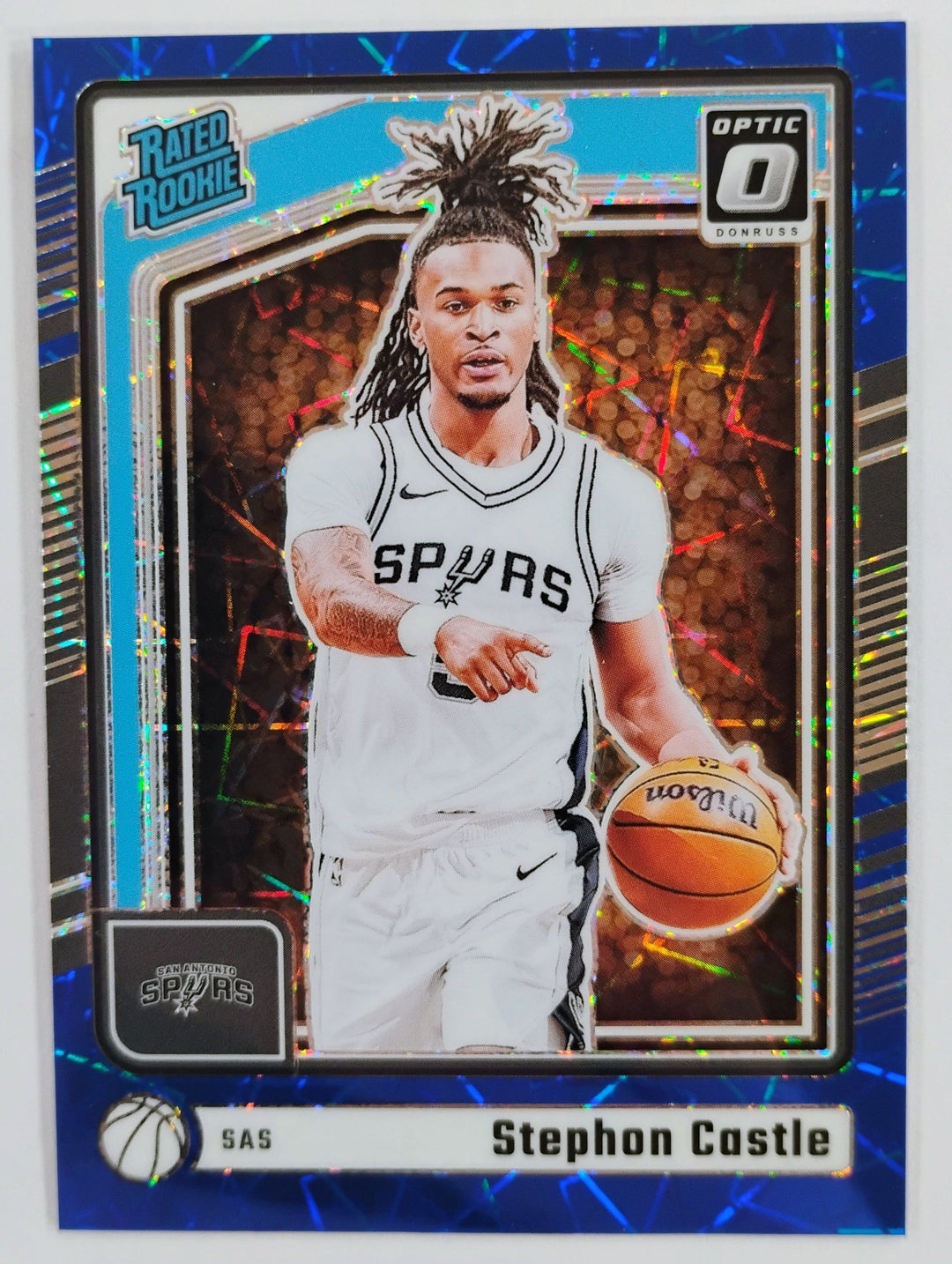 2024-25 Donruss Optic Football Stephen Castle RC #254 Blue Velocity Prizm