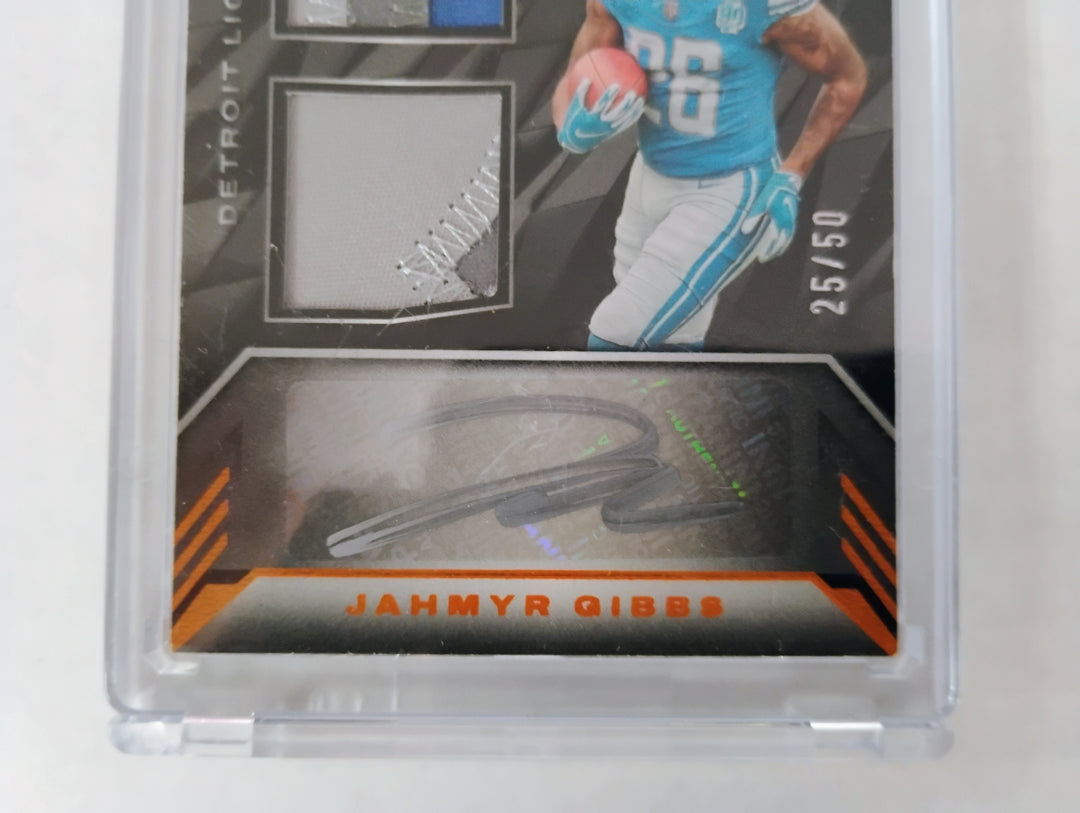 2023 Panini Black Rookie Signature Materials Football  Jahmyr Gibbs RC 25/50  RSM-14
