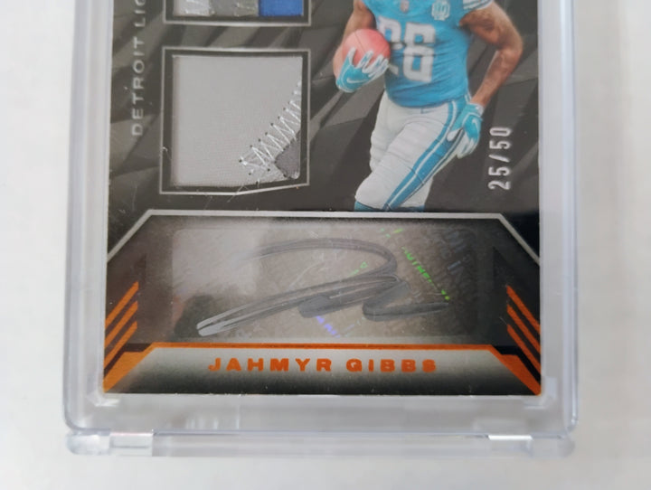 2023 Panini Black Rookie Signature Materials Football  Jahmyr Gibbs RC 25/50  RSM-14