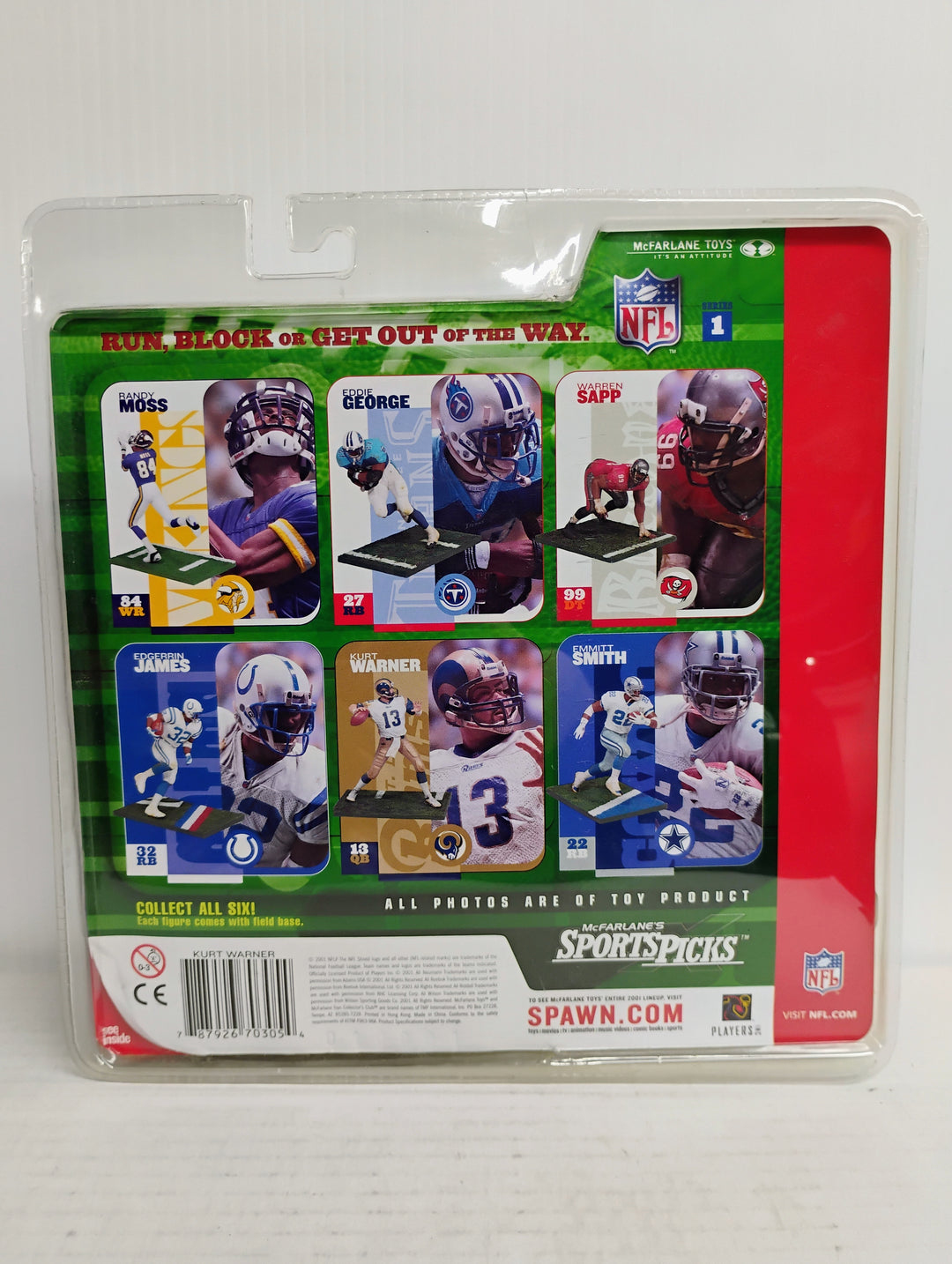2001 Mcfarlane NFL Football Series 1 Kurt Warner Rams White Sealed