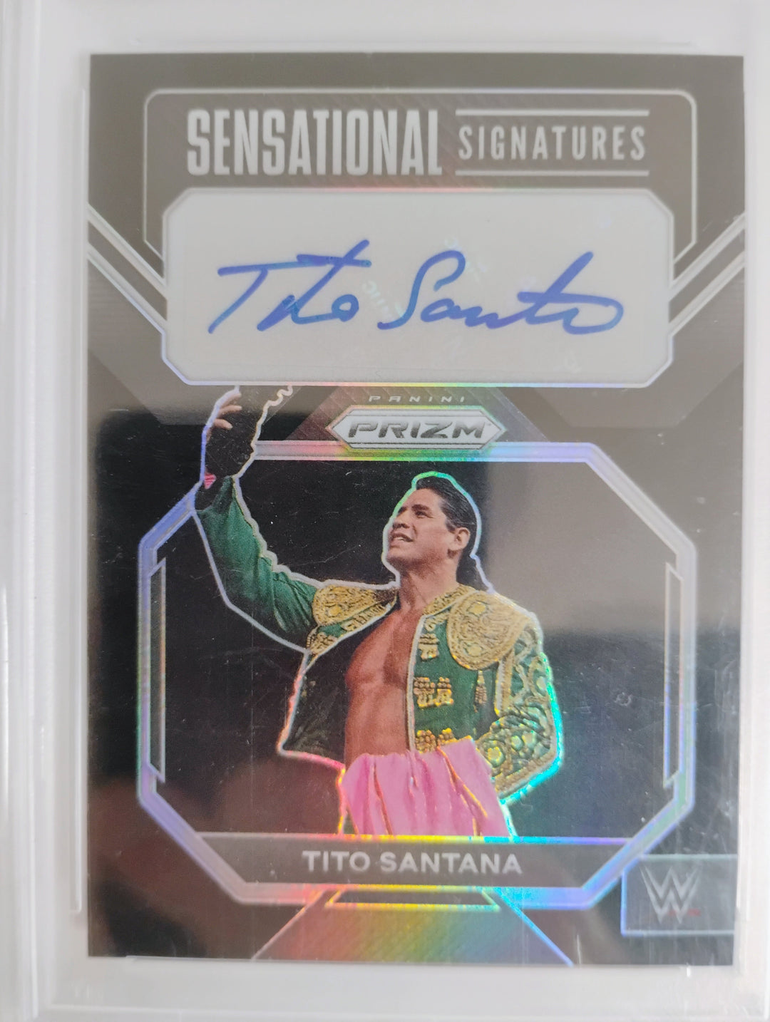 2023 Prizm WWE Wrestling Tito Santana Sensational Signiture Black Prizm 1/1 PSA GEM Mint 10