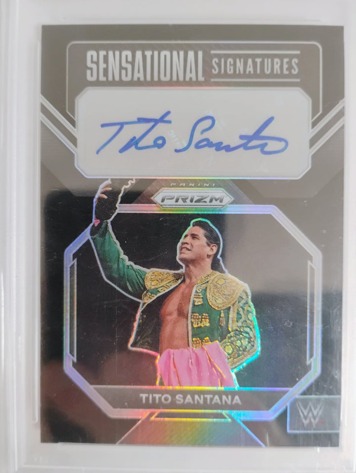 2023 Prizm WWE Wrestling Tito Santana Sensational Signiture Black Prizm 1/1 PSA GEM Mint 10