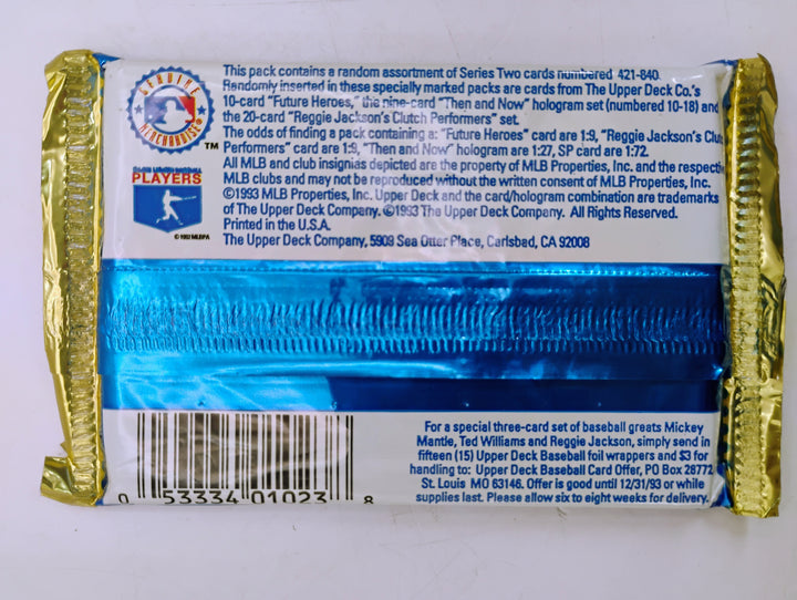 1993 upper Deck MLB Series 2 Sealed Pack