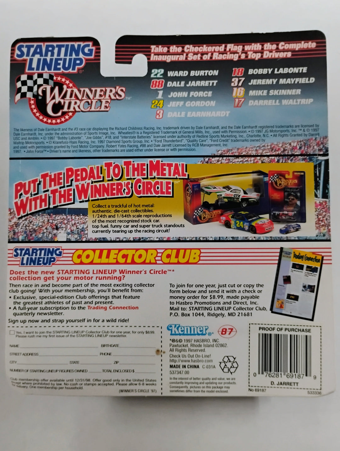 1997 Kenner Starting Lineup Winner's Circle Racing Dale Jarrett Sealed