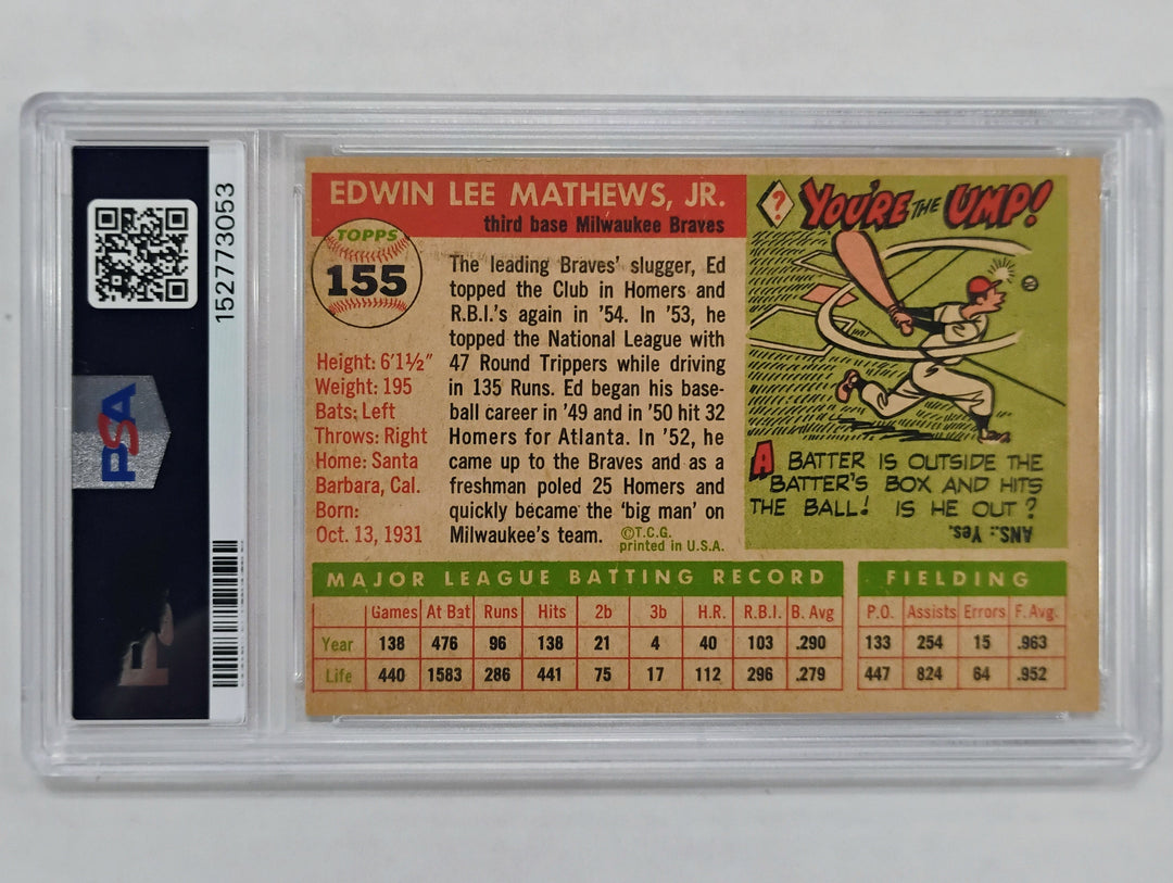 1955 Topps Baseball Ed Matthews #155 PSA 4 VG-EX