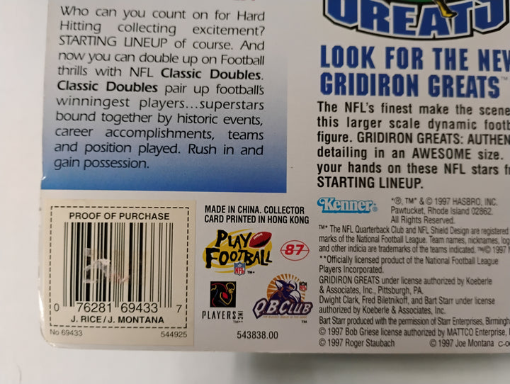 1997 Kenner Starting Lineup Classic Doubles Joe Montana/Jerry Rice Sealed