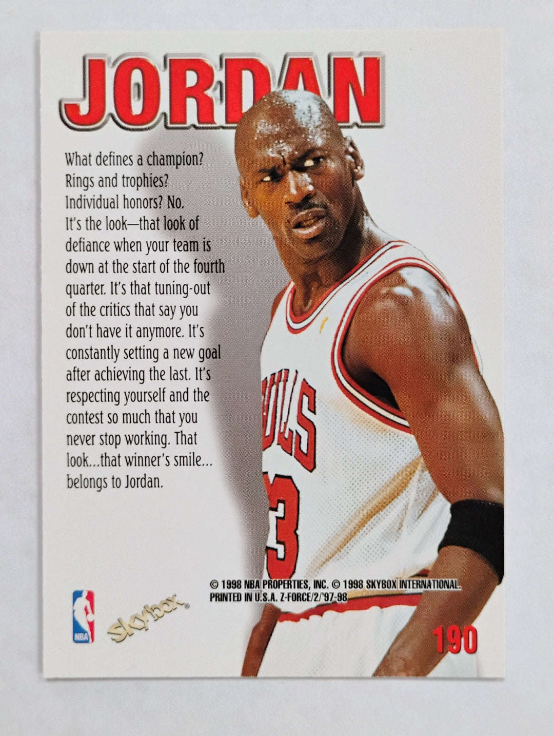 1997-98 Skybox Z Force Basketball Michael Jordan #190 Zuperman
