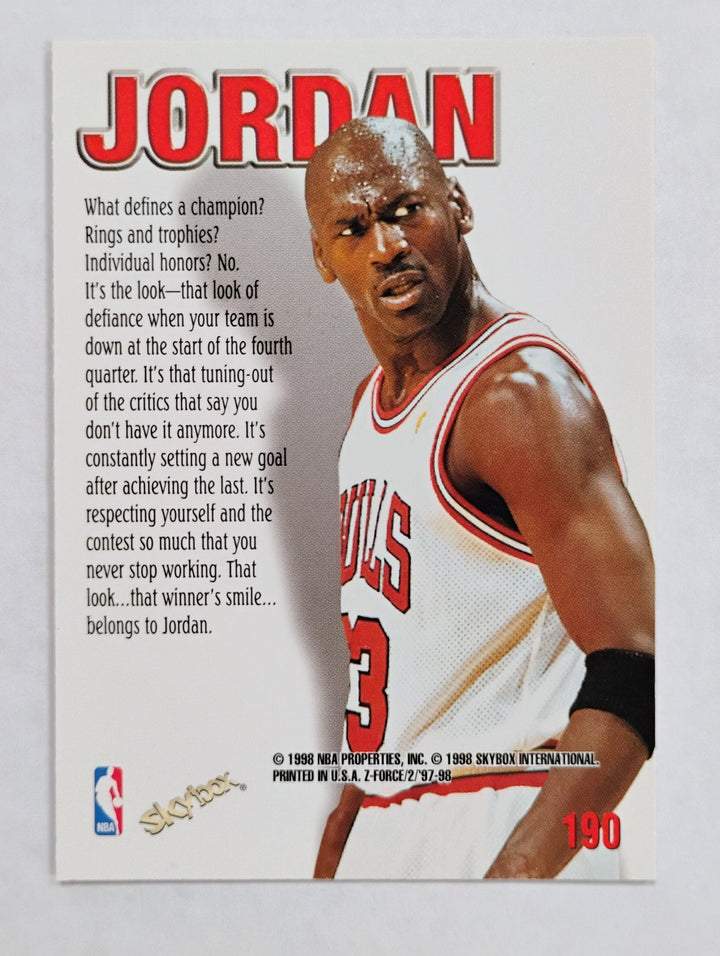 1997-98 Skybox Z Force Basketball Michael Jordan #190 Zuperman