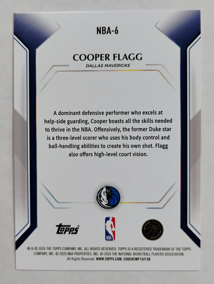 2026 Topps Basketball Cooper Flagg RC #NBA-6