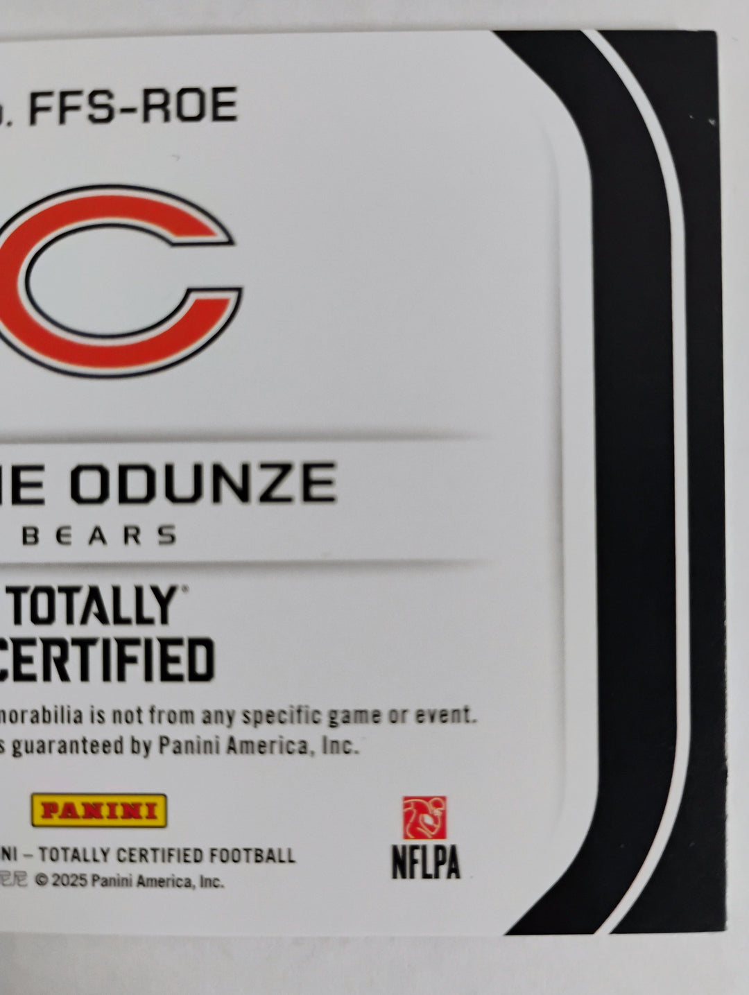2024-25 Panini Totally Certified Football Rome Odunze RC Auto/Relic # FFS-ROE