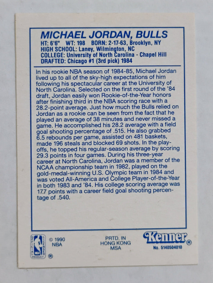 1990 Kenner Starting Lineup Basketball Michael Jordan #NNO Rookie Year 1984