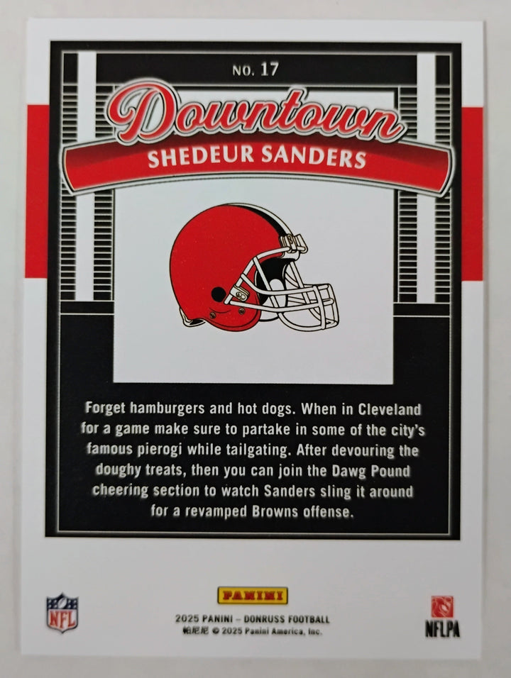 2025 Donruss Football Shedeur Sanders Downtown #17 NM-MT