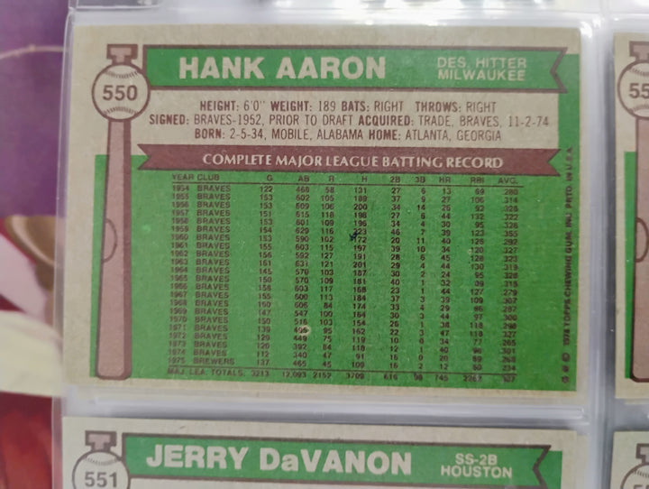 1976 Topps Baseball Complete Set EX-Mint