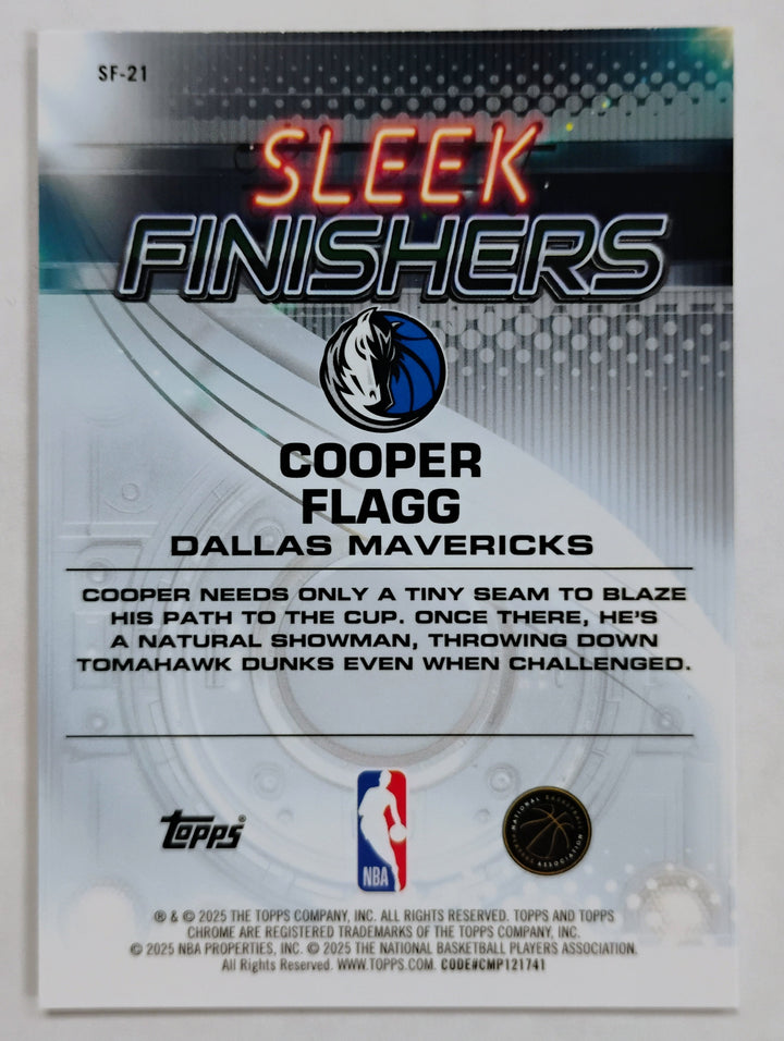 2025 Topps Chrome Basketball Cooper Flagg RC #SF-21 Sleek Finishers