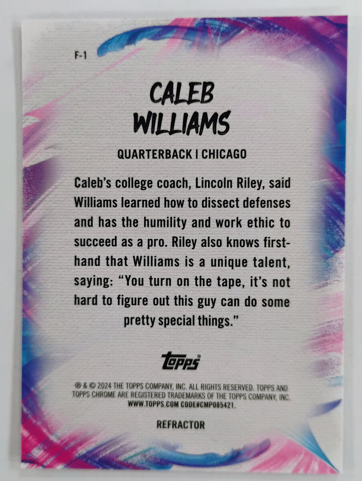 2024 Topps Chrome Football Caleb Williams RC Finesse # F-1 Refractor