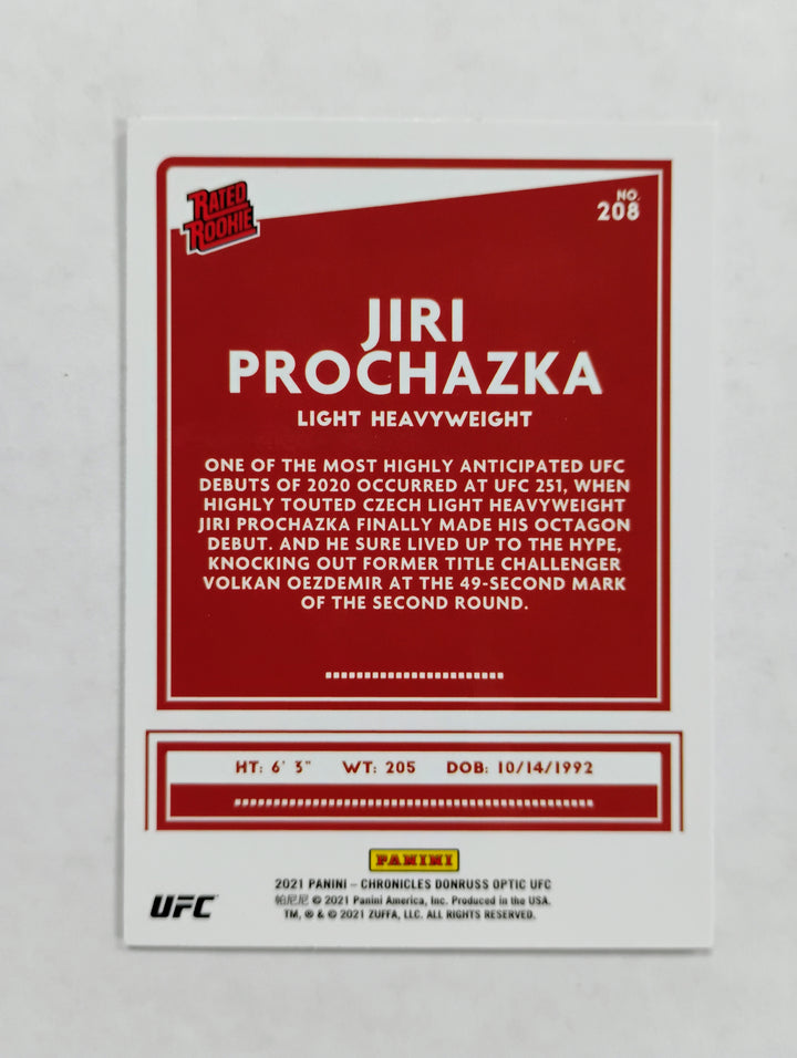 2021 Panini Chronicles Donruss Optic UFC Jiri Prochazka #208 Rookie Rated