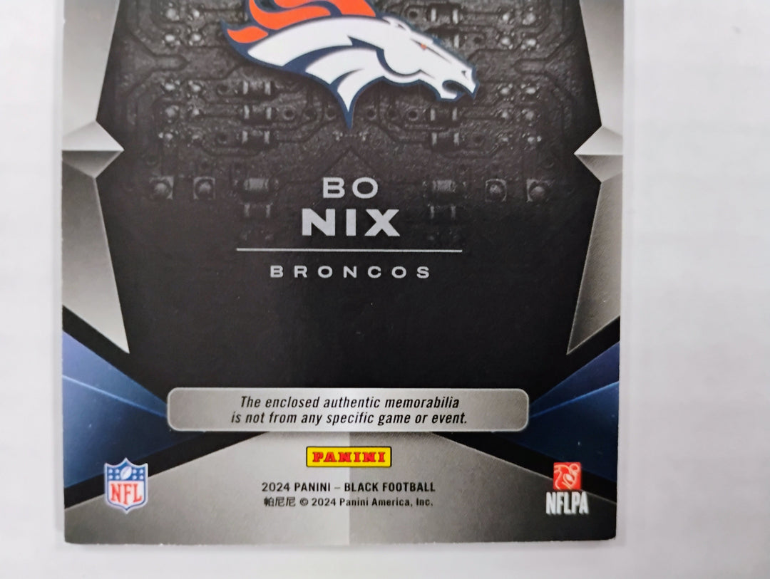 2024 Panini Black Football Bo Nix RC Triple Patch #'D 87/99 NM-Mint