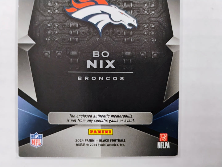 2024 Panini Black Football Bo Nix RC Triple Patch #'D 87/99 NM-Mint