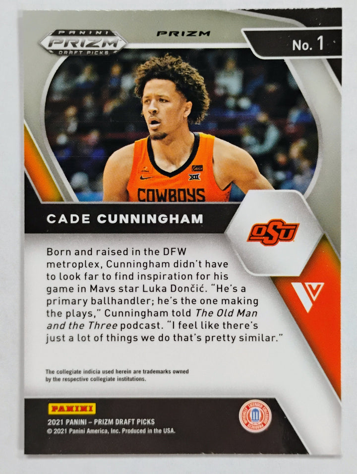2021 Panini Prizm Draft Picks Basketball Cade Cunningham RC  #1 Green Prizm Variation