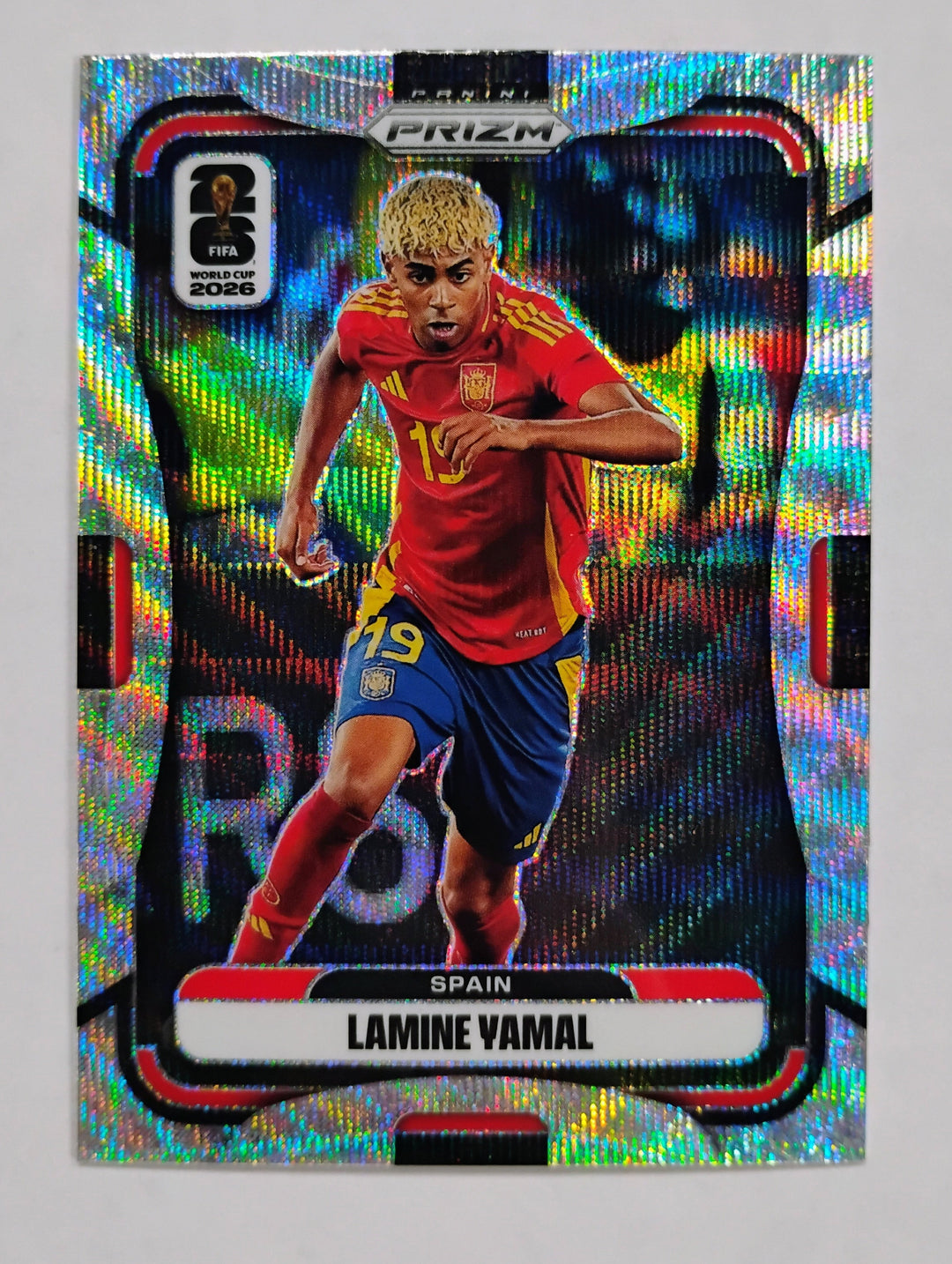 2026 Panini Prizm FIFA World Cup Soccer Lamine Yamal #70 Silver Wave Prizm