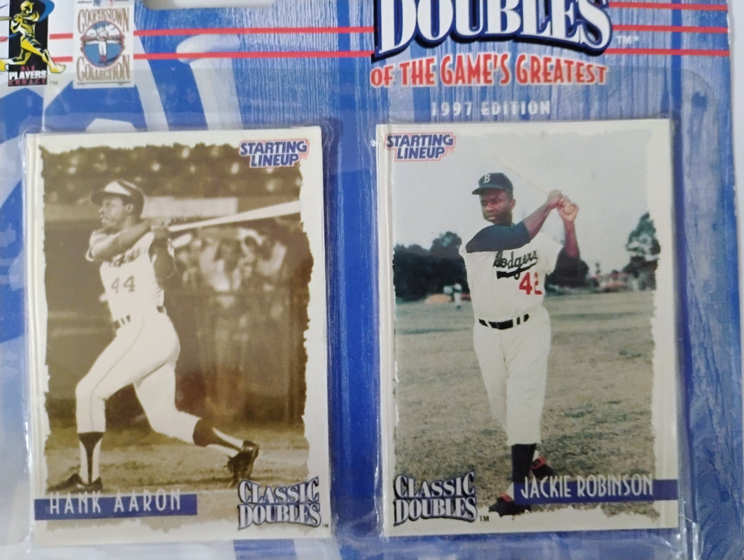 1997 Kenner Starting Lineup Classic Doubles Hank Aaron/Jackie Robinson Sealed