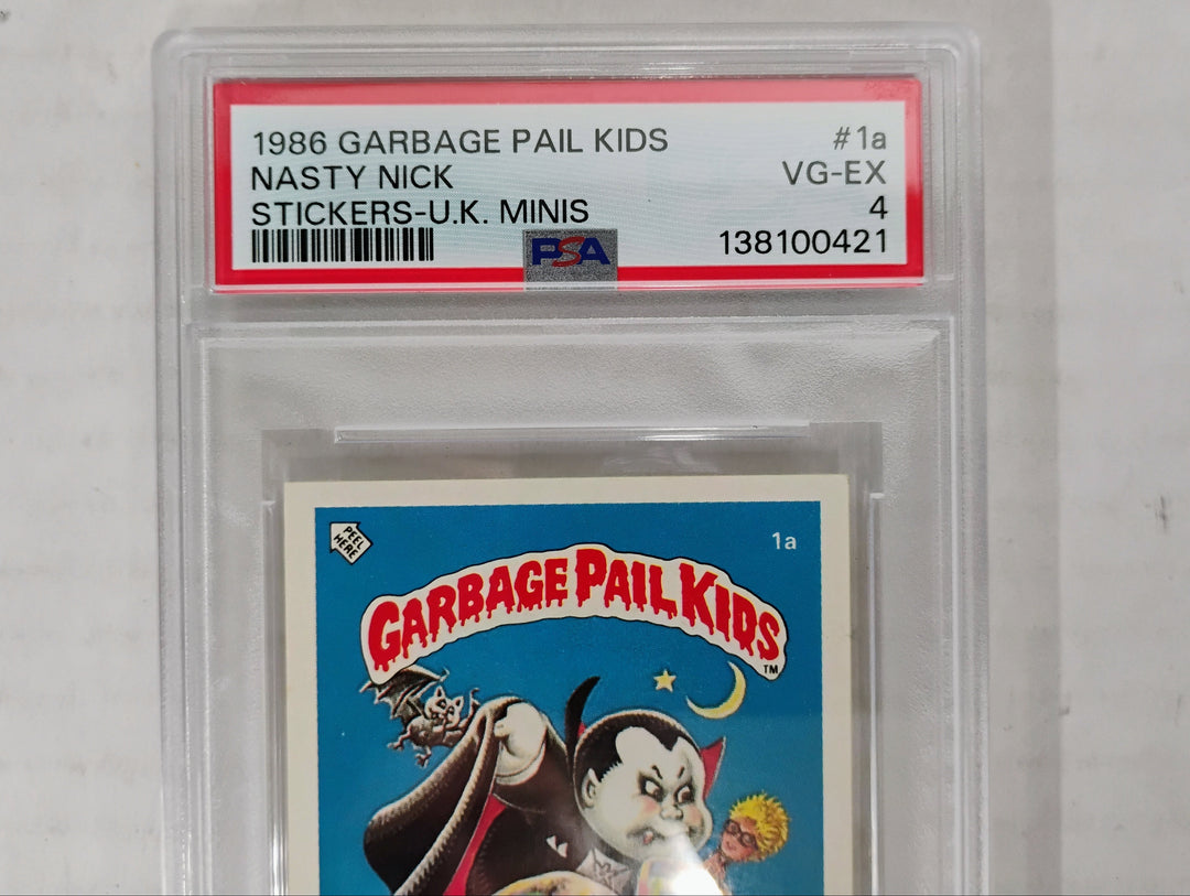 1986 Topps Garbage Pail Kids Nasty Nick 1a U.K. Minis PSA 4 VG-EX