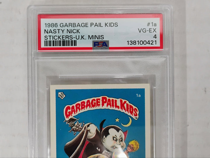1986 Topps Garbage Pail Kids Nasty Nick 1a U.K. Minis PSA 4 VG-EX