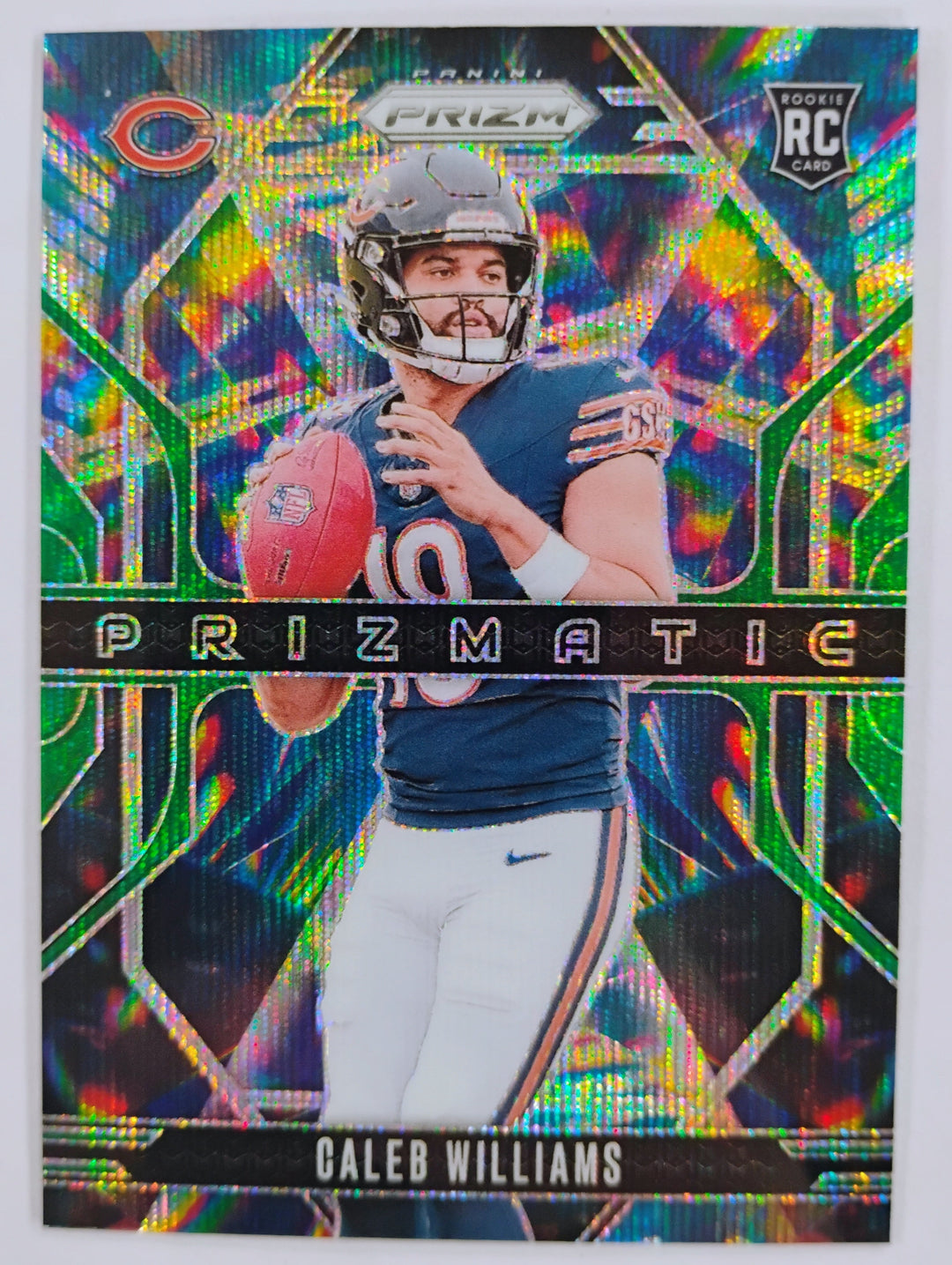 2024 Prizm Football Caleb Williams #1 RC Prizmatic Green Wave Prizm