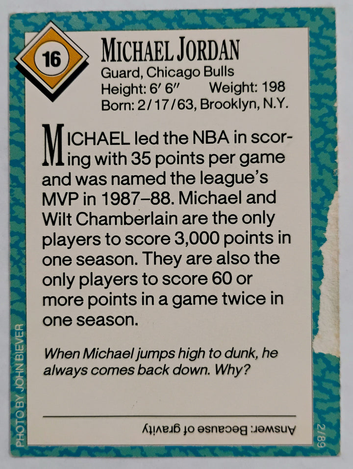 1989 Sports Illustrated For Kids Basketball Michael Jordan #16
