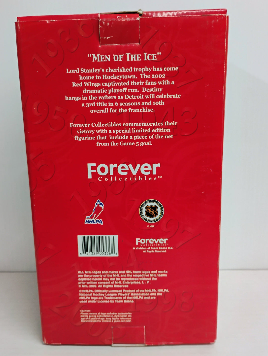 2002 Forever Collectibles "Men Of Ice" Steve Yzerman Detroit Red Wings Stanley Cup Champions