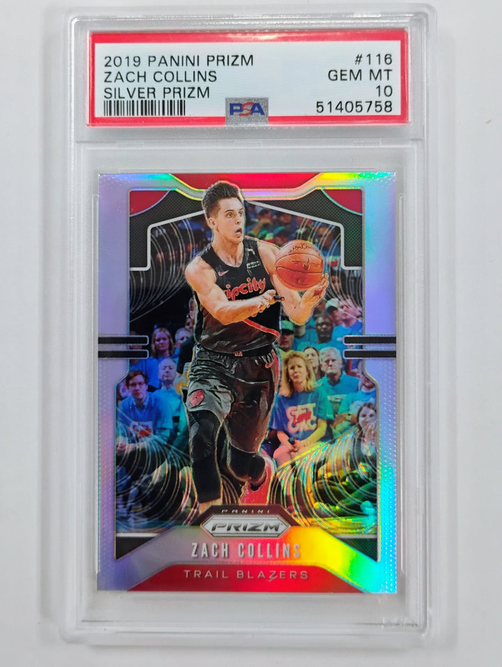 2019 Prizm Basketball Zach Collins #116 Silver Prizm PSA 10 GEM MT