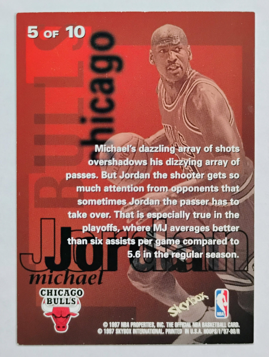 1997-98 NBA Hoops Basketball Michael Jordan #5 Dish N Swish