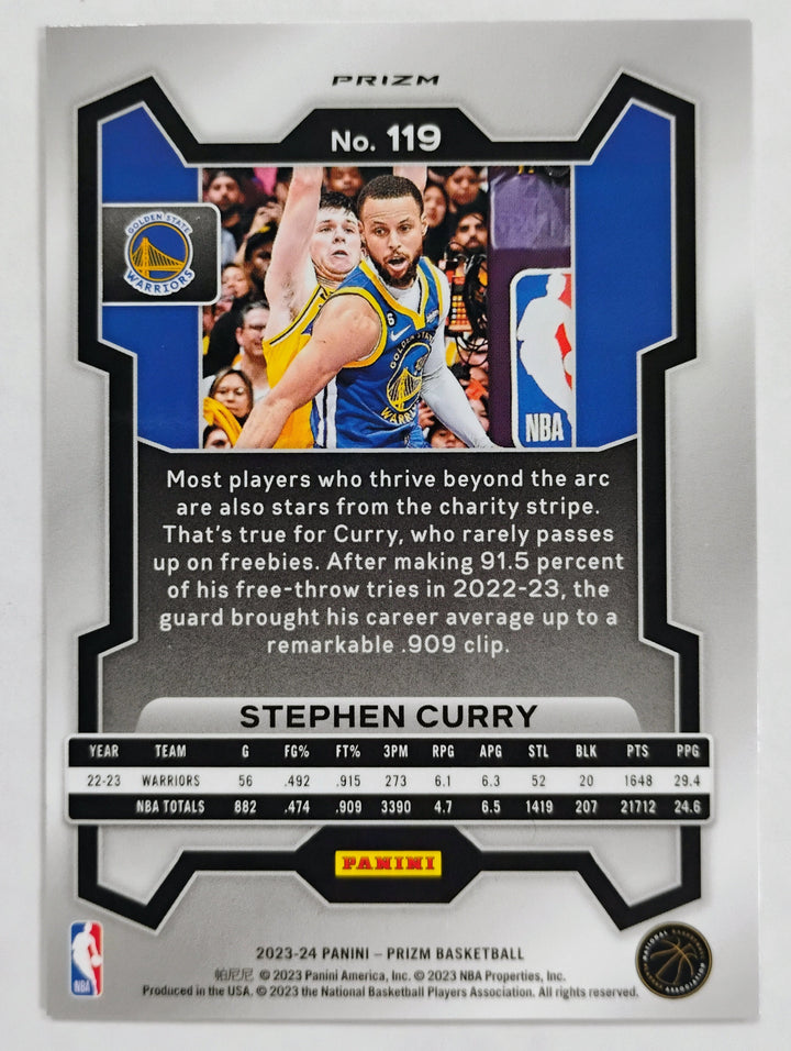 2023-24 Panini Prizm Basketball Stephen Curry #119 Green Prizm