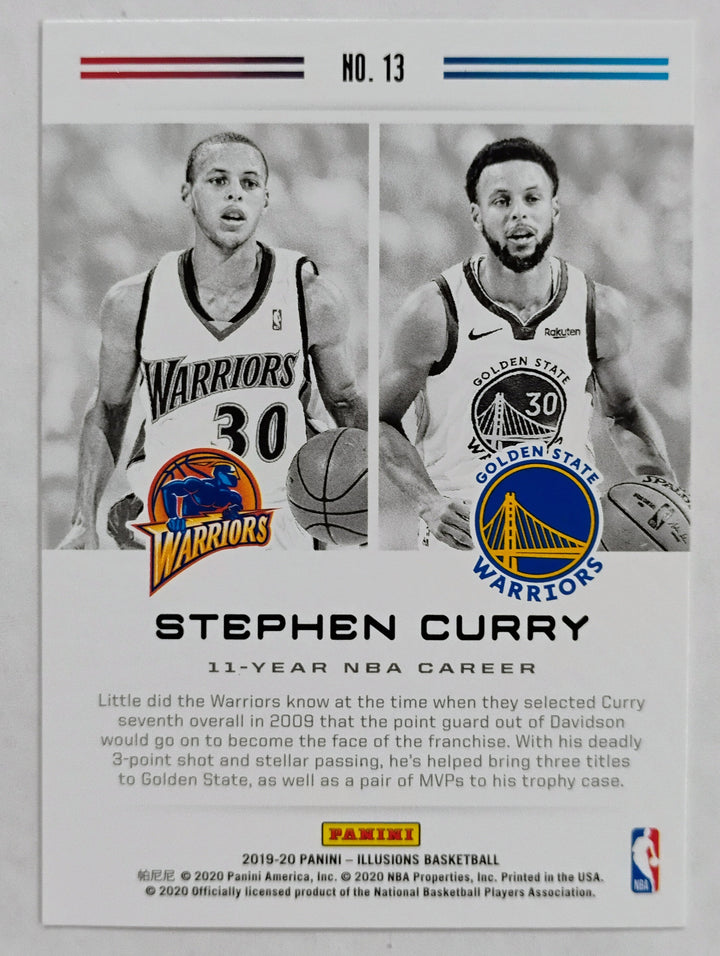 2019-20 Panini Illusions Basketball Stephen Curry #13 Career Linage